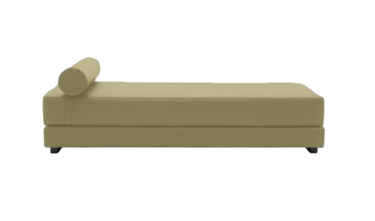 Softline Lubi Schlafsofa mit Kaltschaummatratze-Vision 396 Light Yellow - Gestell schwarz