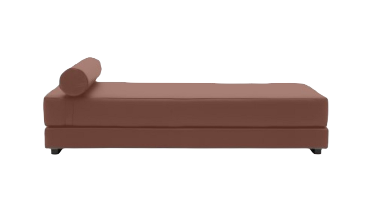 Softline Lubi Schlafsofa mit Kaltschaummatratze-Vision 397 Orange - Gestell schwarz