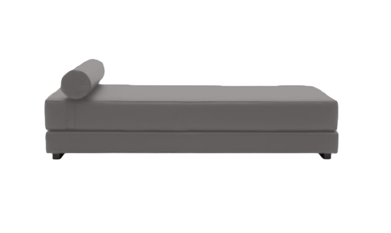 Softline Lubi Schlafsofa mit Kaltschaummatratze-Vision 399 Grey Blue - Gestell schwarz