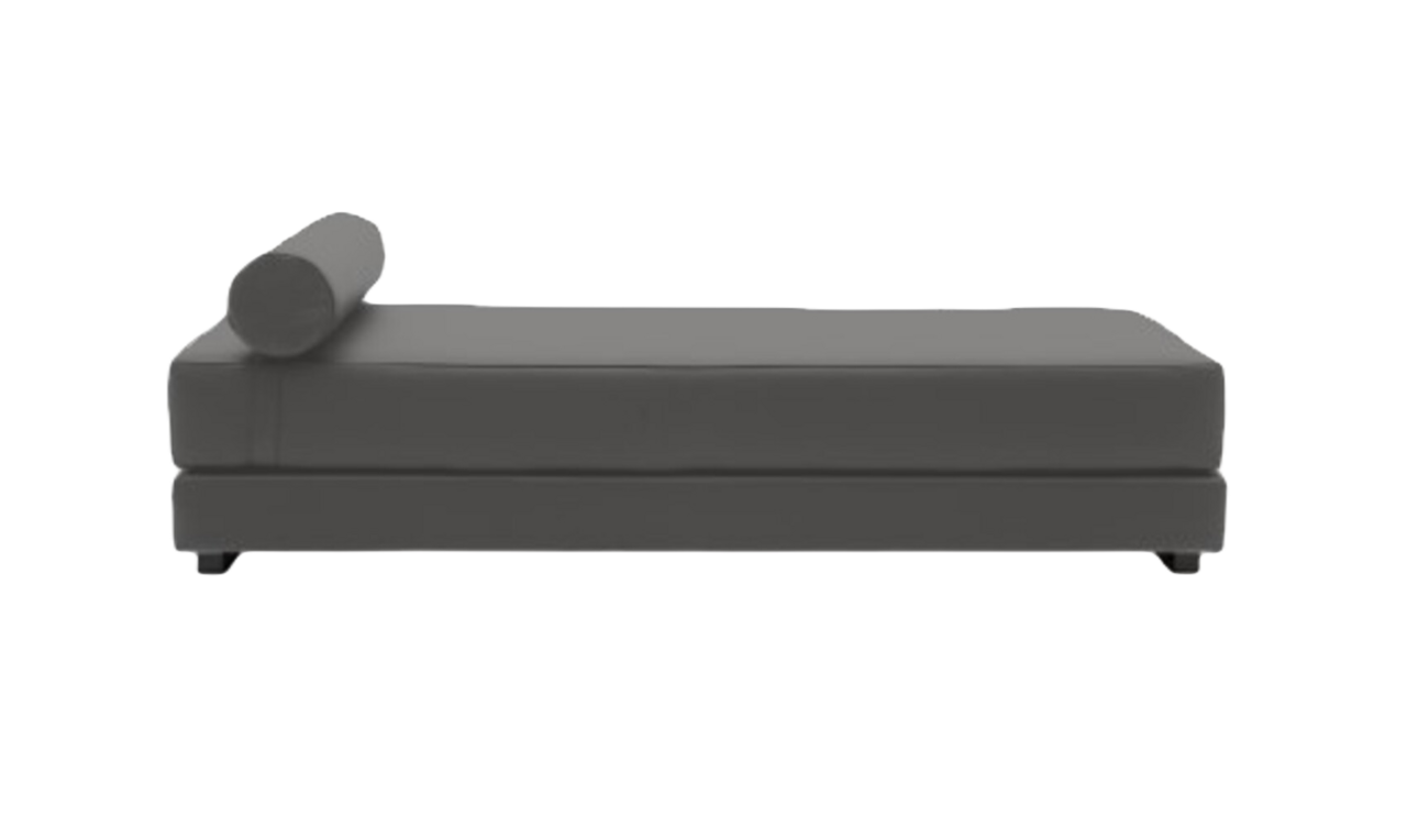Softline Lubi Schlafsofa mit Kaltschaummatratze-Vision 439 Grey Brown - Gestell schwarz