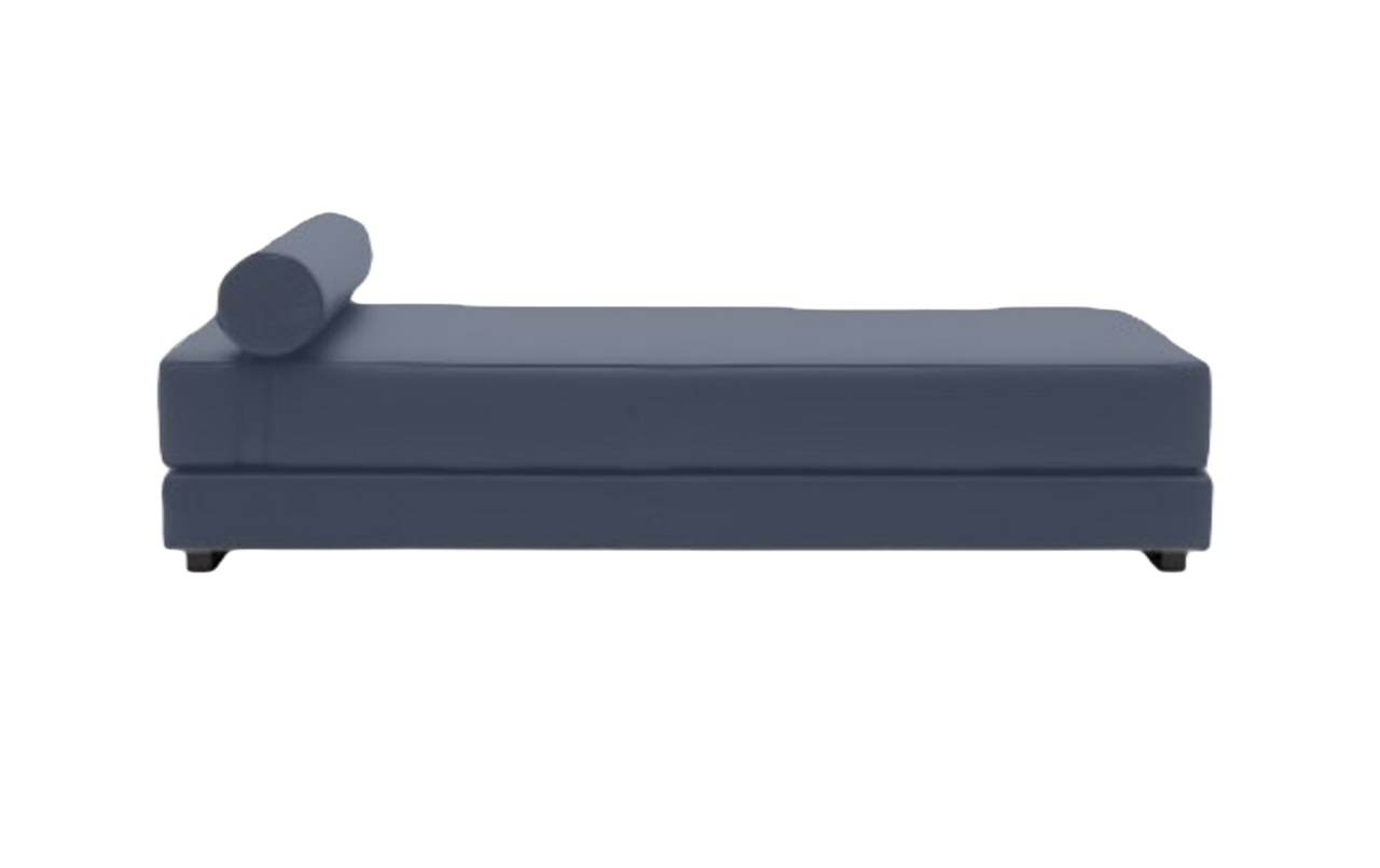 Softline Lubi Schlafsofa mit Kaltschaummatratze-Vision 441 Steel Blue - Gestell schwarz
