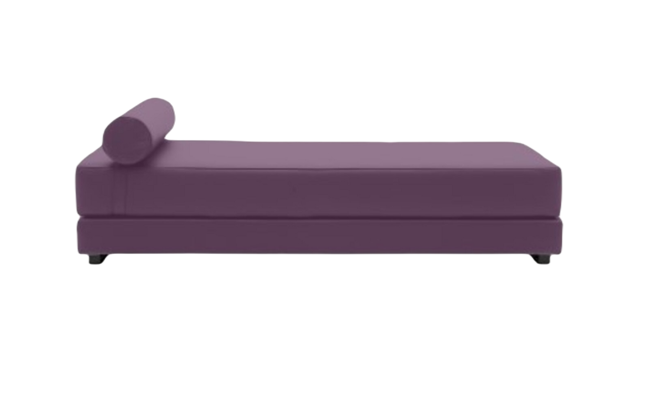 Softline Lubi Schlafsofa mit Kaltschaummatratze-Vision 444 Plum Purple - Gestell schwarz