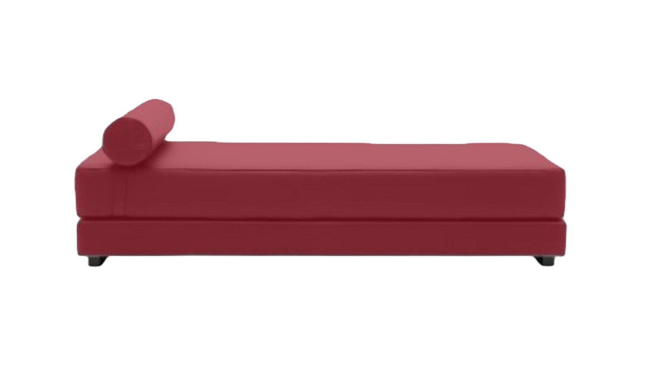 Softline Lubi Schlafsofa mit Kaltschaummatratze-Vision 448 Dark Red - Gestell schwarz