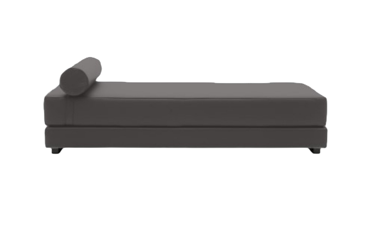 Softline Lubi Schlafsofa mit Kaltschaummatratze-Vision 526 Dark Grey - Gestell schwarz
