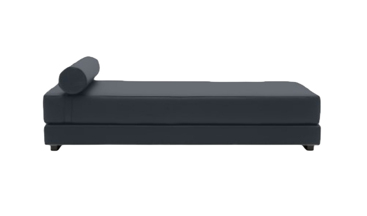 Softline Lubi Schlafsofa mit Kaltschaummatratze-Vision 527 Dark Blue - Gestell schwarz