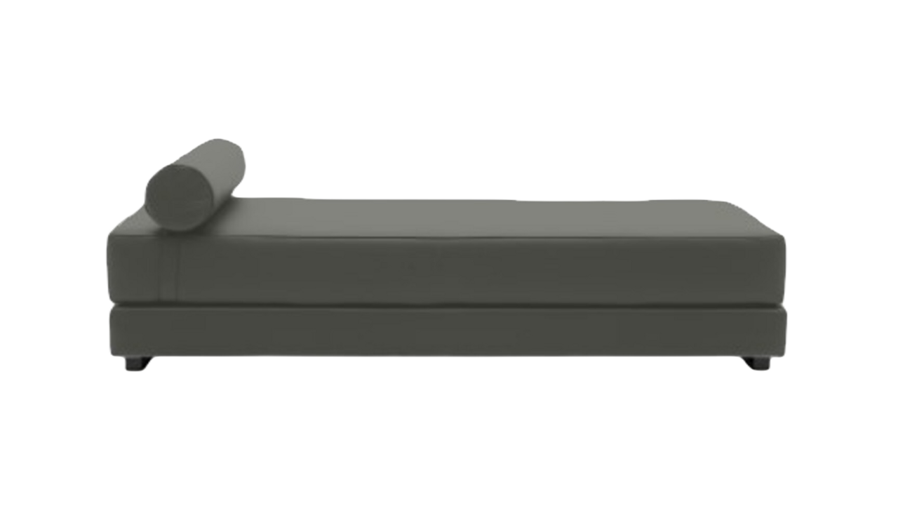 Softline Lubi Schlafsofa mit Kaltschaummatratze-Vision 528 Dark Green - Gestell schwarz