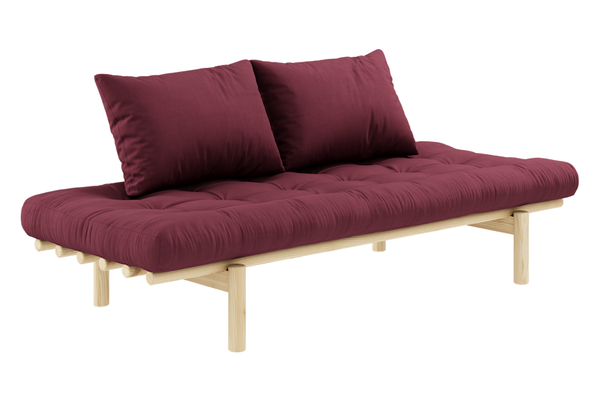 Karup Design Pace Day-Bed Schlafsofa: 101 Clear lacquered - 710 Bordeaux