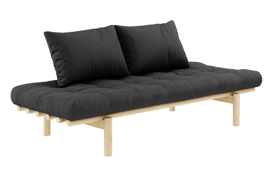 Karup Design Pace Day-Bed Schlafsofa: 101 Clear lacquered - 734 Dark Grey