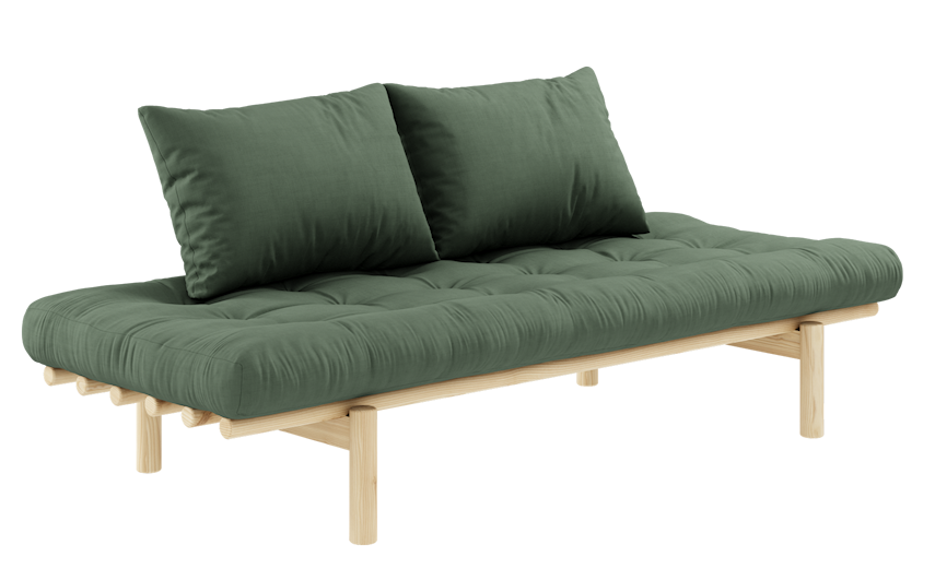 Karup Design Pace Day-Bed Schlafsofa: 101 Clear lacquered - 756 Olive Green