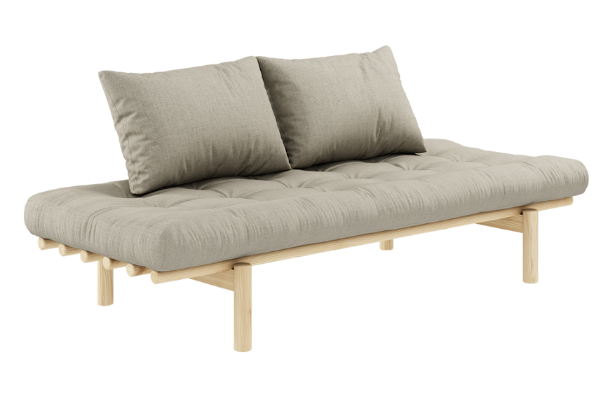 Karup Design Pace Day-Bed Schlafsofa: 101 Clear lacquered - 914 Linen