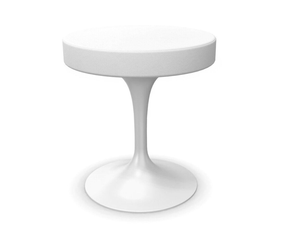 Knoll International Tulip Stool Hocker - Leder Volo VO785 White 