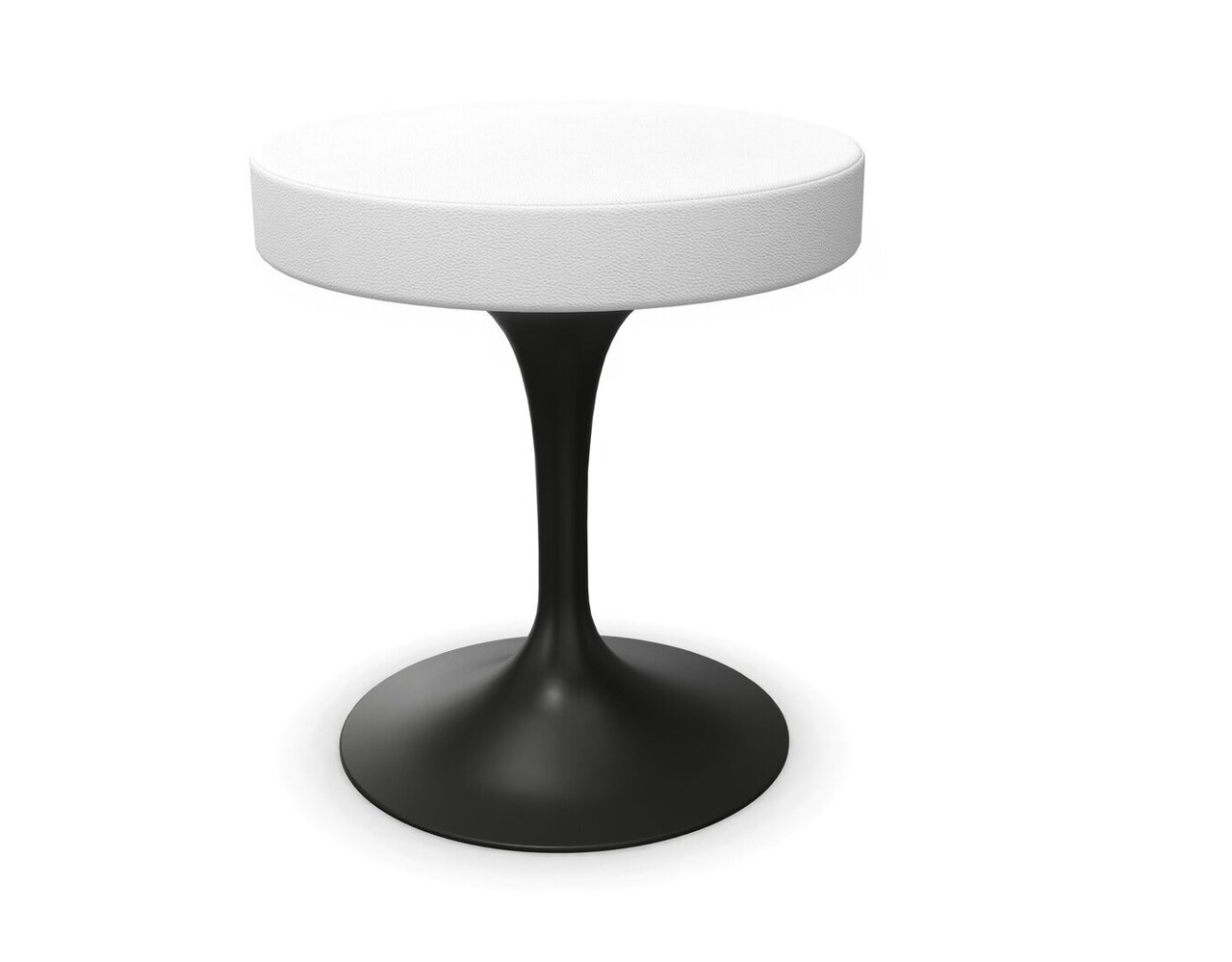 Knoll International Tulip Stool Hocker schwarz - Leder Volo VO785 White 