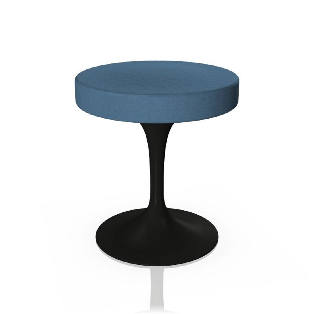 Knoll International Tulip Stool Hocker - Schwarz  - Tonus 508T Light Azure