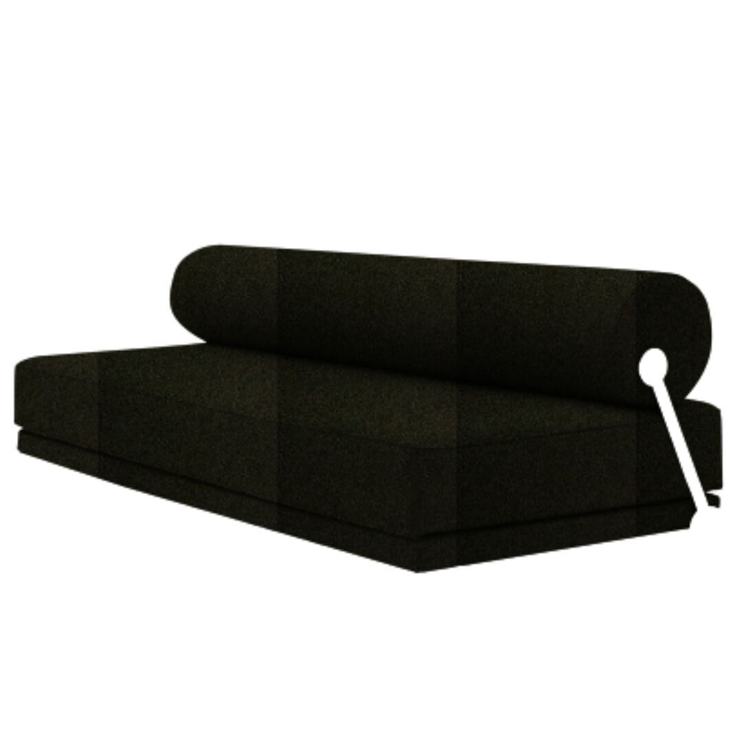 Softline A/S Softline Sleep Day Bed / Schlafsofa Weiss RAL9016, Felt Melange - 295 Black