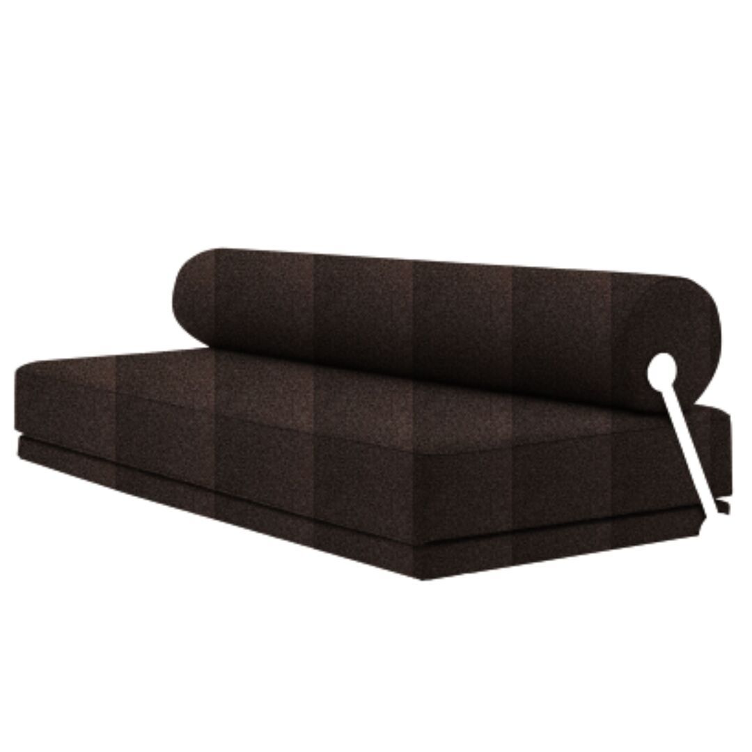 Softline A/S Softline Sleep Day Bed / Schlafsofa Weiss RAL9016, Felt Melange - 300 Dark Brown