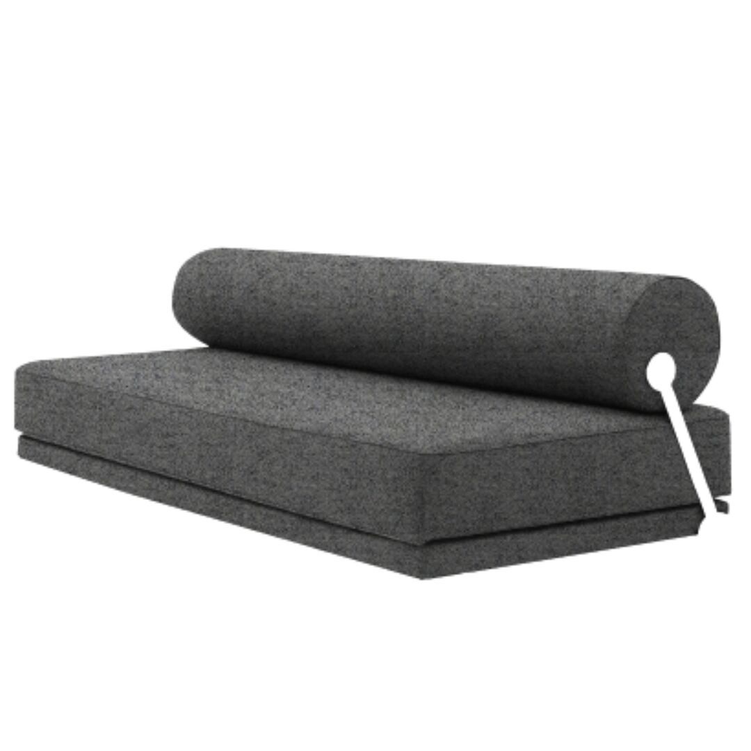 Softline A/S Softline Sleep Day Bed / Schlafsofa Weiss RAL9016, Felt Melange - 620 Stone Grey