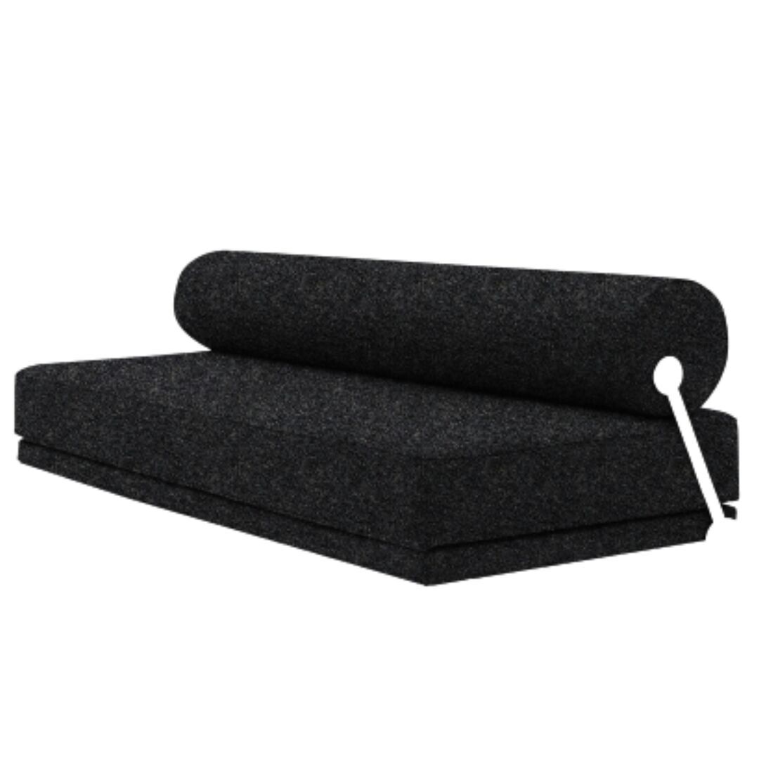 Softline A/S Softline Sleep Day Bed / Schlafsofa Weiss RAL9016, Felt Melange - 623 Dark Grey