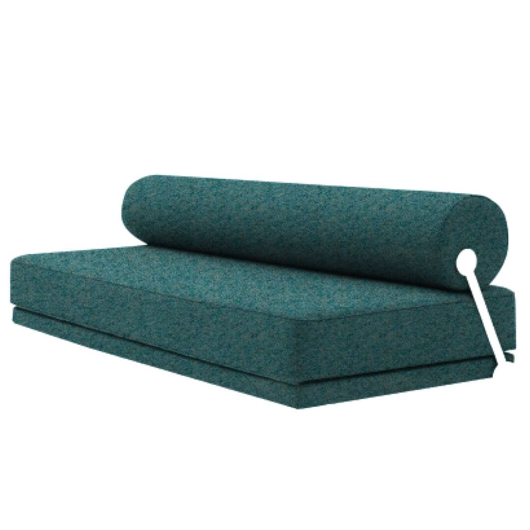 Softline A/S Softline Sleep Day Bed / Schlafsofa Weiss RAL9016, Felt Melange - 652 Turquoise