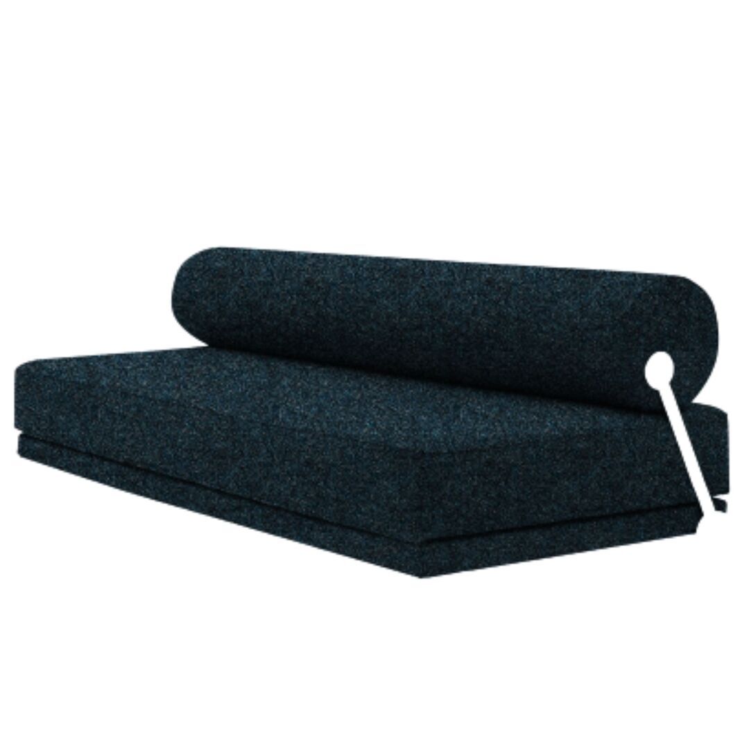 Softline A/S Softline Sleep Day Bed / Schlafsofa Weiss RAL9016, Felt Melange - 846 Blue Grey