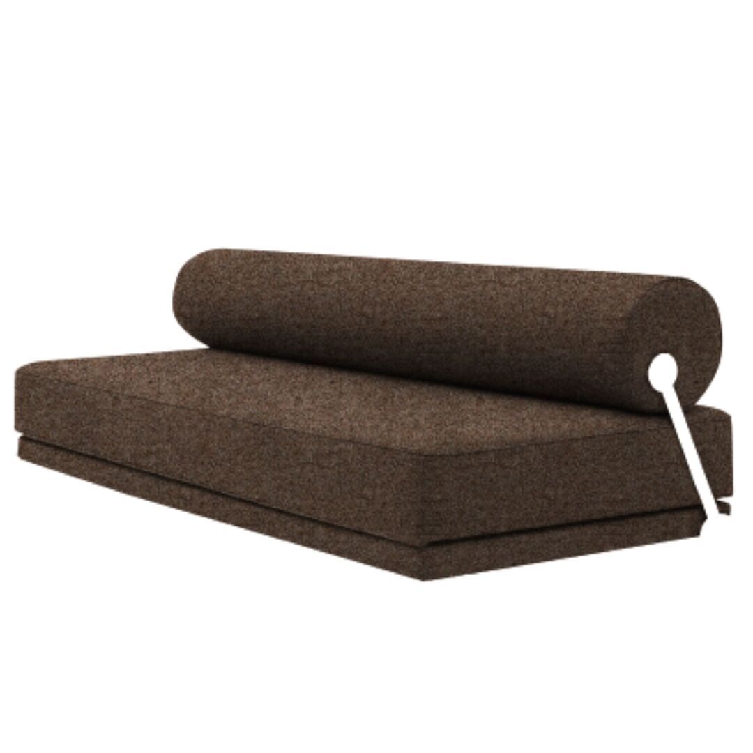Softline A/S Softline Sleep Day Bed / Schlafsofa Weiss RAL9016, Felt Melange - 849 Light Brown