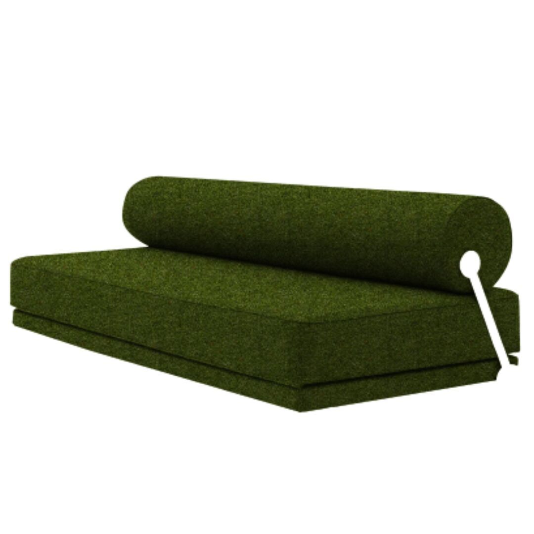 Softline A/S Softline Sleep Day Bed / Schlafsofa Weiss RAL9016, Felt Melange - 855 Olive