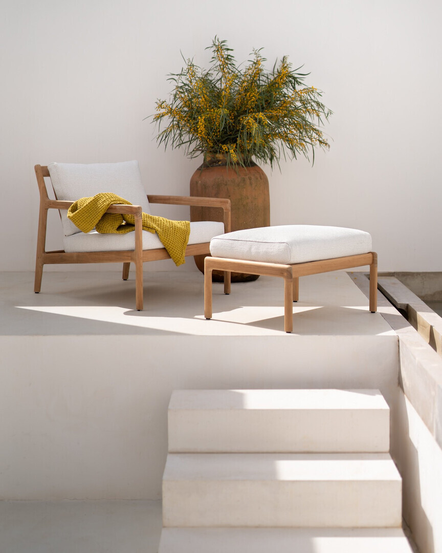 Ethnicraft Jack Loungesessel für Draußen Teak / Off White