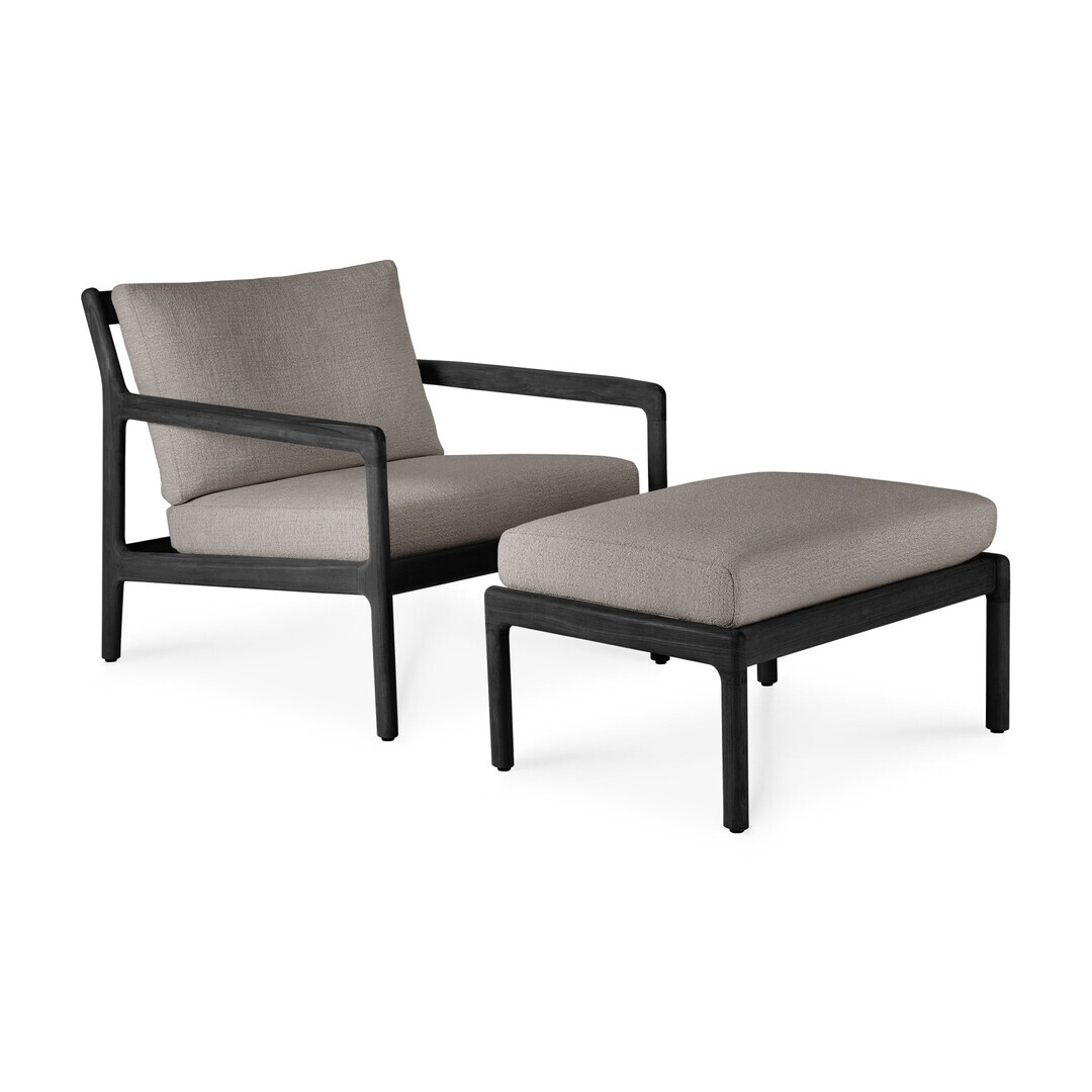 Ethnicraft Jack Loungesessel für Draußen Teak lacquered black / Mocha