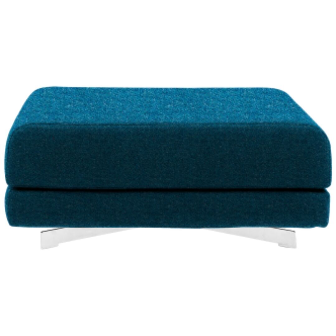 Softline A/S Softline Max Hocker/Einzelbett Felt Melange - 582 Blue, Weiss / Weiss