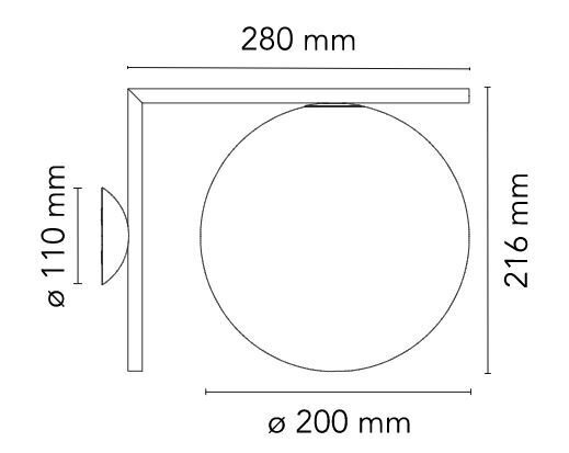 Flos IC C/W1 Wandleuchte / Deckenleuchte