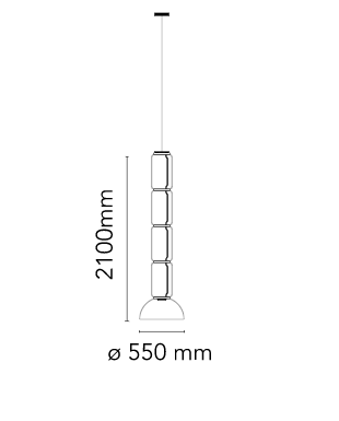Flos Noctambule Suspension 4 Low Cylinder and Bowl