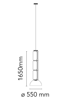 Flos Noctambule Suspension 3 Low Cylinder and Bowl