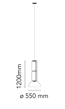 Flos Noctambule Suspension 2 Low Cylinder and Bowl