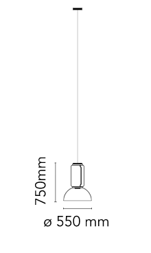 Flos Noctambule Suspension 1 Low Cylinder and Bowl
