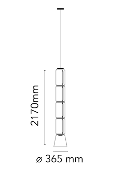 Flos Noctambule Suspension 4 Low Cylinder and Cone