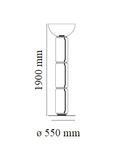 Flos Noctambule Floor 3 High Cylinders Bowl Big Base