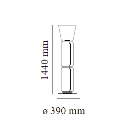 Flos Noctambule Floor 2 High Cylinders Cone Small Base