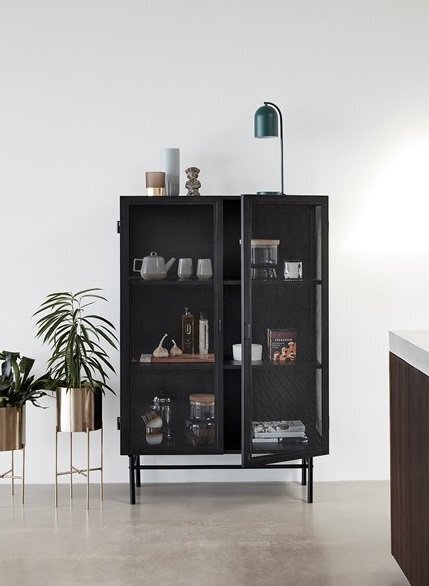 Huebsch Schrank, Metall, Schwarz 100x45xh150 cm