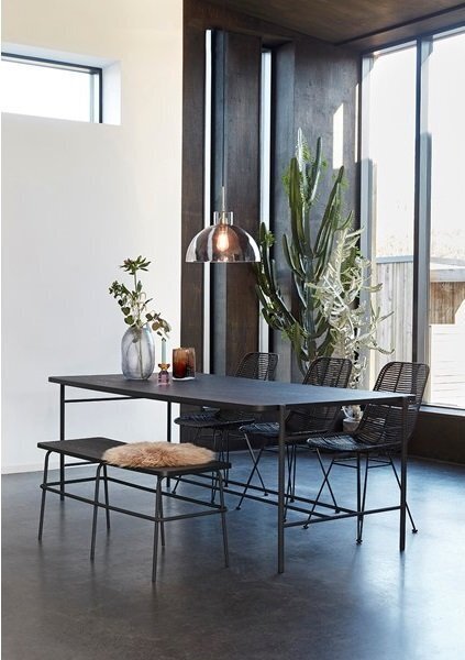 Huebsch Sitzbank, Holz/Metall, Schwarz