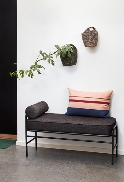 Huebsch Sitzbank, Metall/Stoff, Schwarz