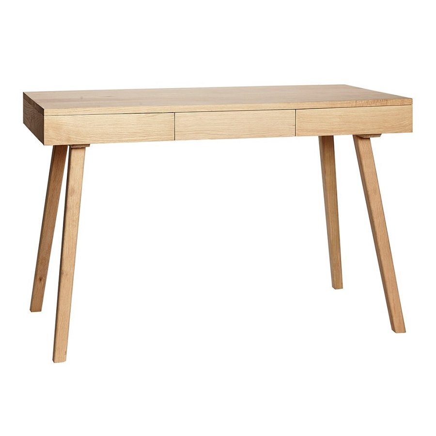 Huebsch Schreibtisch mit 3 Schubladen, Eiche, natur