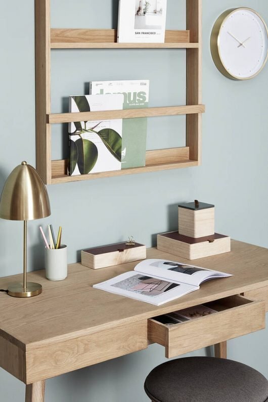 Huebsch Wandregal Eiche FSC natur h92cm