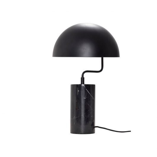 Huebsch Tischlampe schwarz metall/marmor