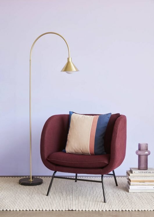 Huebsch Stehlampe m/Marmorfuss messing/schwarz