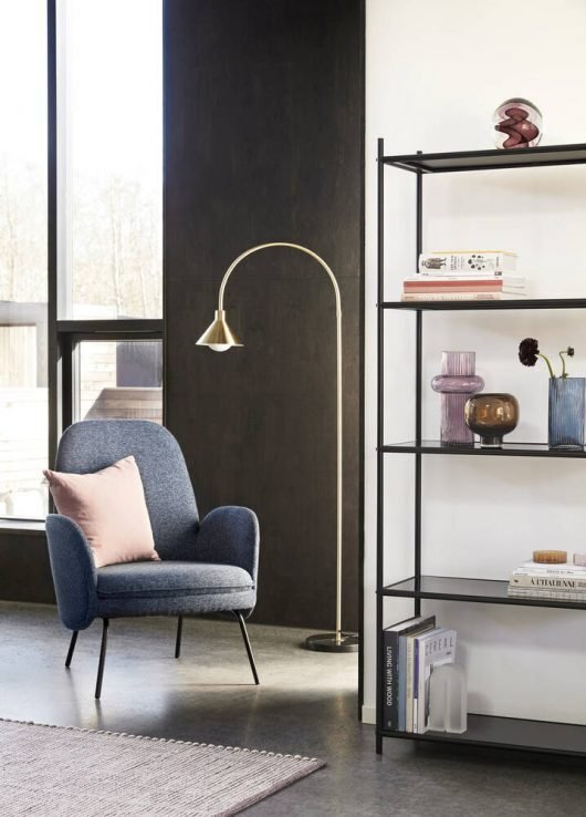 Huebsch Stehlampe m/Marmorfuss messing/schwarz