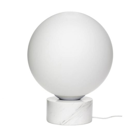 Huebsch Stehlampe Marmor/Glas weiss