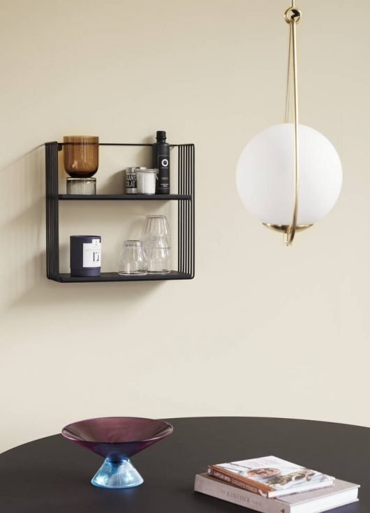 Huebsch Lampe Glas/Metall weiss/Messing