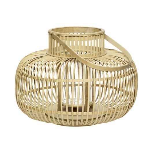 Huebsch Laterne Bambus natur 2er Set ø36 / ø46 cm