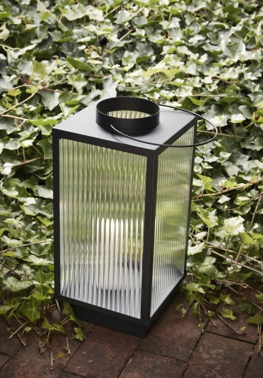 Huebsch Laterne Glas/Metall klar/schwarz 2er Set