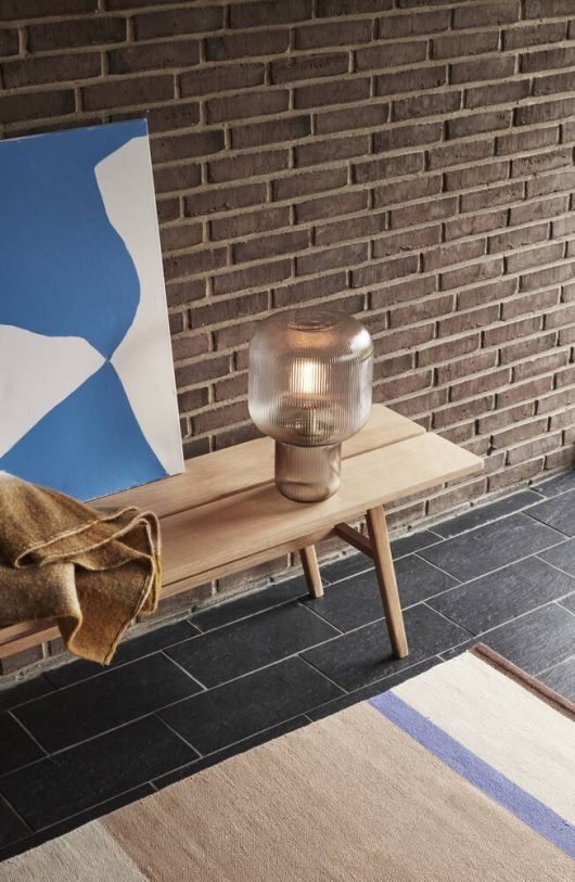 Huebsch Tischlampe Glas rauch