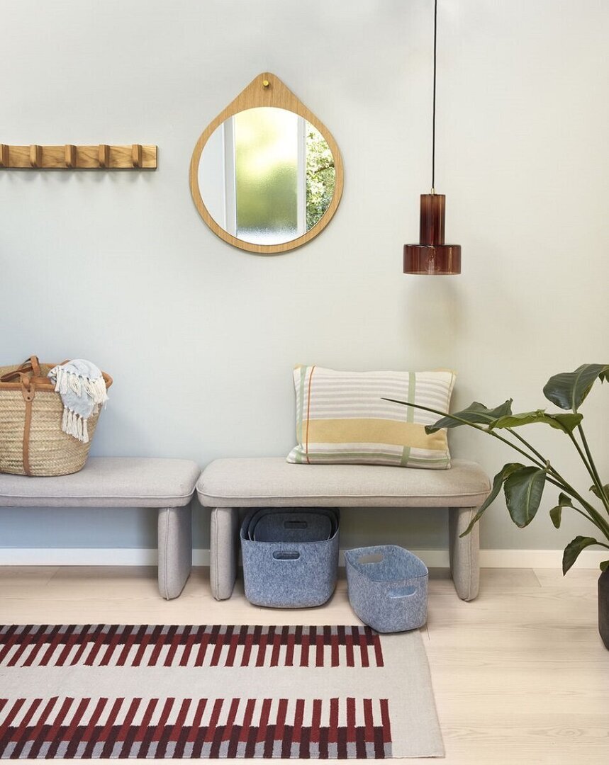 Huebsch Filzkorb Eckig Blau 4Er Set